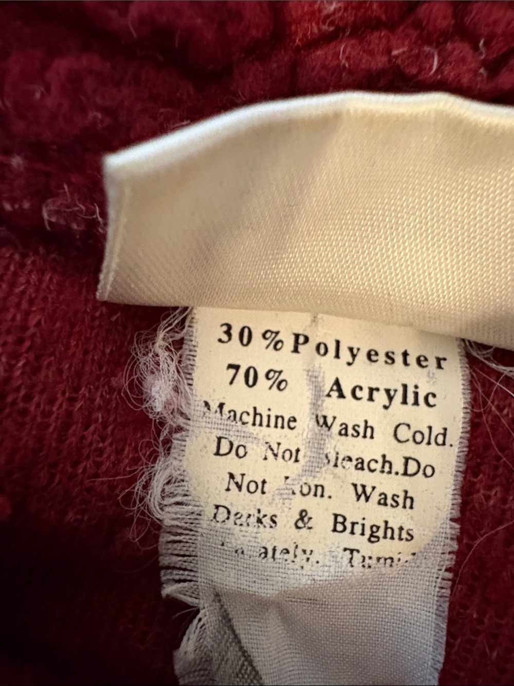 Vintage LLBean- 90’s Plush Sherpa Pullover Jacket in Deep Red - Picture 9 of 9